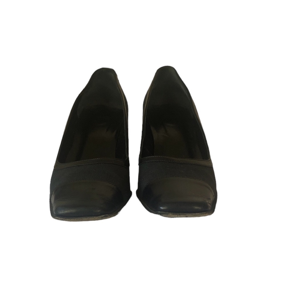 Women's Made in Italy Coach Melora Navy/Black Twill and Leather Heels. Size 9 B - Picture 4 of 16